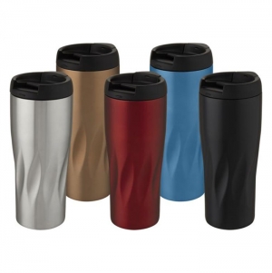 Copo trmico isolado a vcuo de 450 ml em cobre 'Waves'