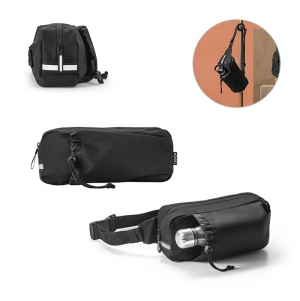 DELFOS POUCH. Bolsa de cintura em polister reciclado 300D e polister reciclado 600D com elementos refletores