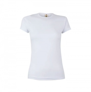 T-SHIRT SENHORA MANGA CURTA CORAL 155 g/m2 BRANCO