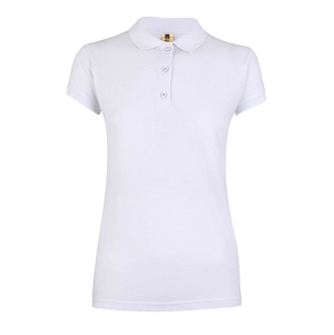 POLO SENHORA NOBBY MANGA CURTA 210 g/m2 BRANCO