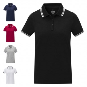 Polo de manga curta com friso para mulher 'Amarago'