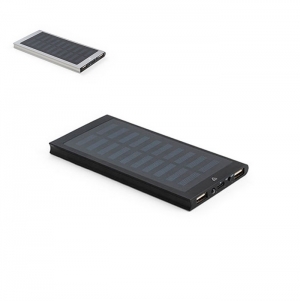 CLERK. Power bank 8'000 mAh com painel solar em alumnio 100% reciclado