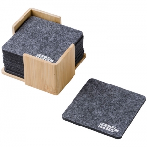 Conjunto de bases para copos em feltro rPET Lawrence