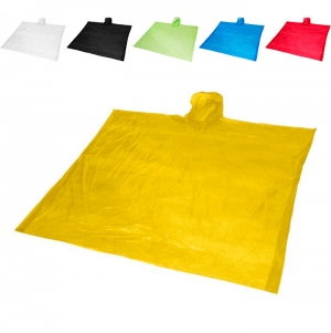 Poncho de chuva descartvel de plstico reciclado com b