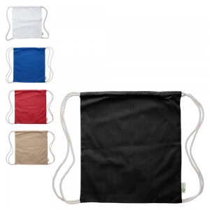 Saco com cordo em algodo reciclado Joy