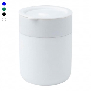 Copo trmico de cermica de 330 ml com embalagem de silicone e tampa de plstico 'Java'