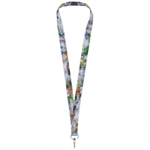 Lanyard em RPET - 'Addie' com fecho de desbloqueio de segurana