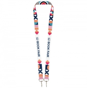 Lanyard RPET de sublimao com 2 mosquetes 'Leia'