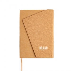 Abacork Bloco A5 com capa em craft e corti�a com fecho magn�tico