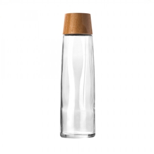 Glass BB Garrafa em vidro reciclado 750ml, tampa em bambu