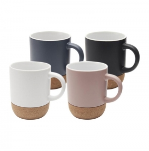 Caneca de cermica de 300 ml com detalhes em cortia e acabamento mate 'Billie'