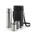 DURANT. Conjunto garrafa trmica e canecas em ao inoxidvel