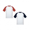 T-SHIRT B&C BASE-BALL 180G - 100% ALGODAO