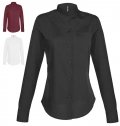 Camisa de senhora com gola  padre manga comprida