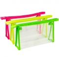 NECESSAIRE EM PVC TRANSPARENTE, COM DETALHES NON