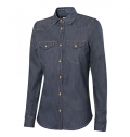 CAMISA DENIM STRETCH MANGA COMPRIDA MULHER