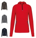 SWEATSHIRT  DE DESPORTO 1/2 FECHO COM CAPUZ UNISSEXO