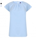 Blusa de senhora com colarinho plissado