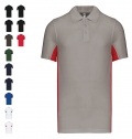 Polo piqu manga curta bicolor de homem