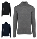 Camisola de gola alta em l Merino de homem