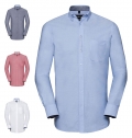 Camisa Oxford pr-lavada de manga comprida