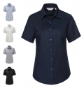 Camisa Oxford de senhora de manga curta