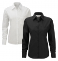 Camisa de senhora em popeline de manga comprida