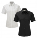 Camisa de senhora em popeline de manga curta