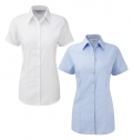 Camisa de senhora de manga curta Herringbone