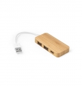 MOSER. HUB com 2 portas USB-A e 1 USB-C em bambu