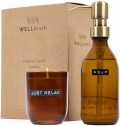 Conjunto de saboneteiras e velas perfumadas Wellmark Discovery de 200 ml e 150 g - fragrncia de bambu