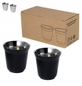 Conjunto de chvenas de caf expresso em ao inoxidvel com certificao RCS de 80 ml 'Duo'