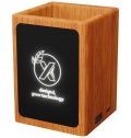 Suporte para lpis de madeira luminoso com sada USB dupla 'SCX.design O12'