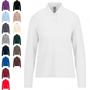 POLO MULHER B&C MY POLO 180 LSL - 100% ALGOD�O