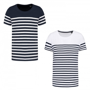 T-shirt estilo marinheiro Bio com decote redondo para criana