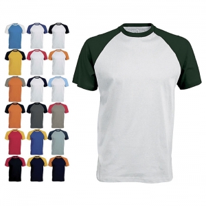 Baseball > t-shirt de homem bicolor