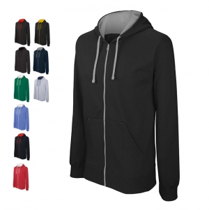 Casaco sweatshirt com capuz em contraste