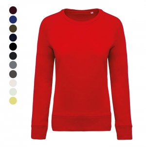 SWEATSHIRT BIO DE SENHORA COM DECOTE REDONDO E MANGAS R