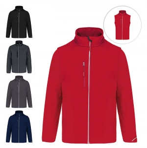Casaco softshell com mangas amovveis