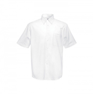 CAMISA DE HOMEM OXFORD DE MANGA CURTA BRANCO