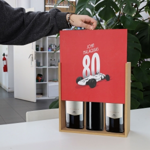 CAIXA DE MADEIRA PARA 3 GARRAFAS DE VINHO PERSONALIZVEL