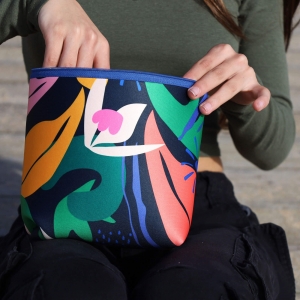 MINI LANCHEIRA T�RMICA, NEOPRENE, IMP TOTAL QUADRICROMIA